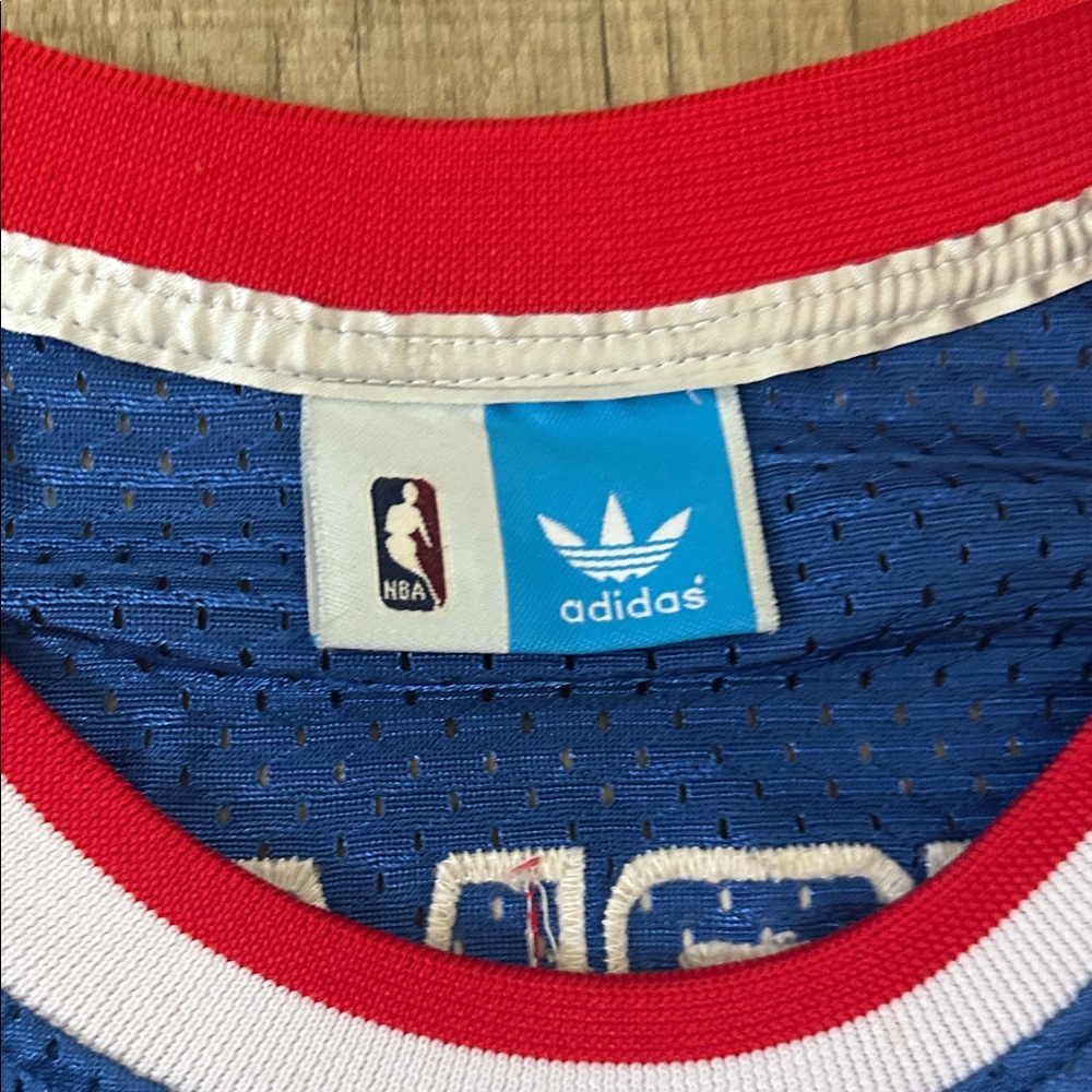Adidas Pistons Blue and Red Basketball Jersey - Picture 3 of 5